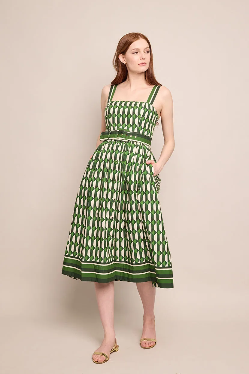 Candace Dress in Tile Green
