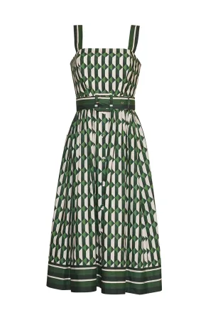 Candace Dress in Tile Green
