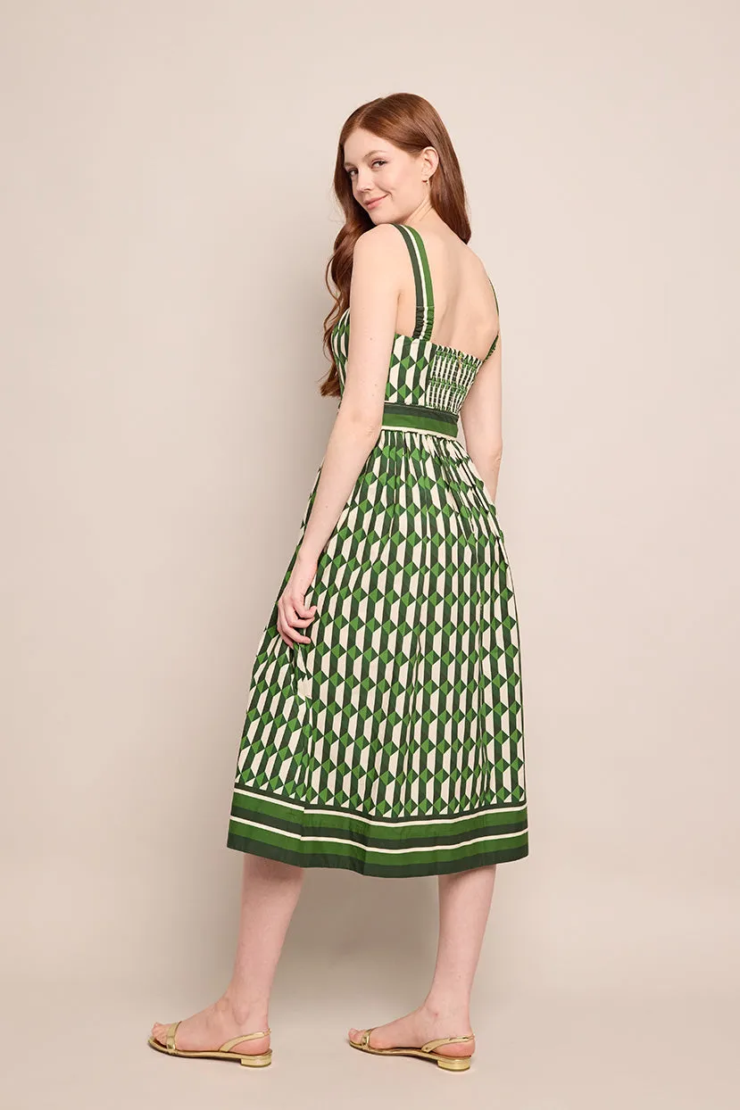 Candace Dress in Tile Green