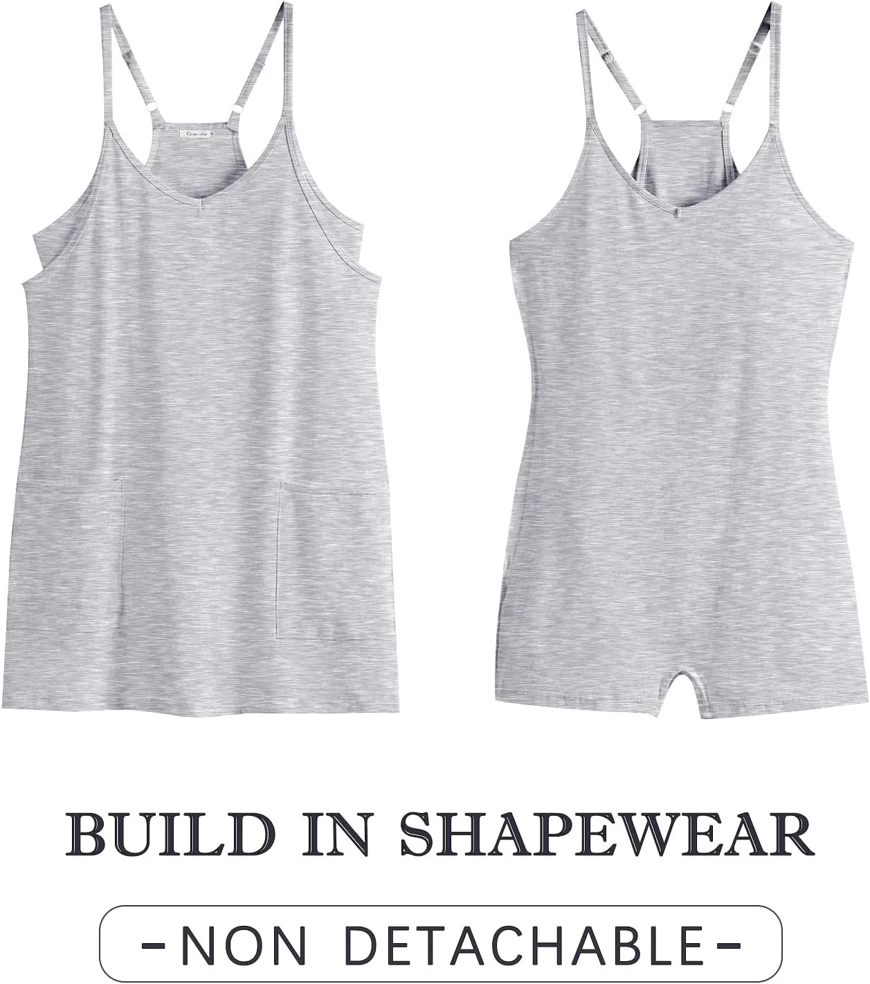 Caracilia Womens Summer Mini Dress 2025 Casual Sleeveless Built in Shapewear Sundress Trendy Short Tennis Athletic Outfits