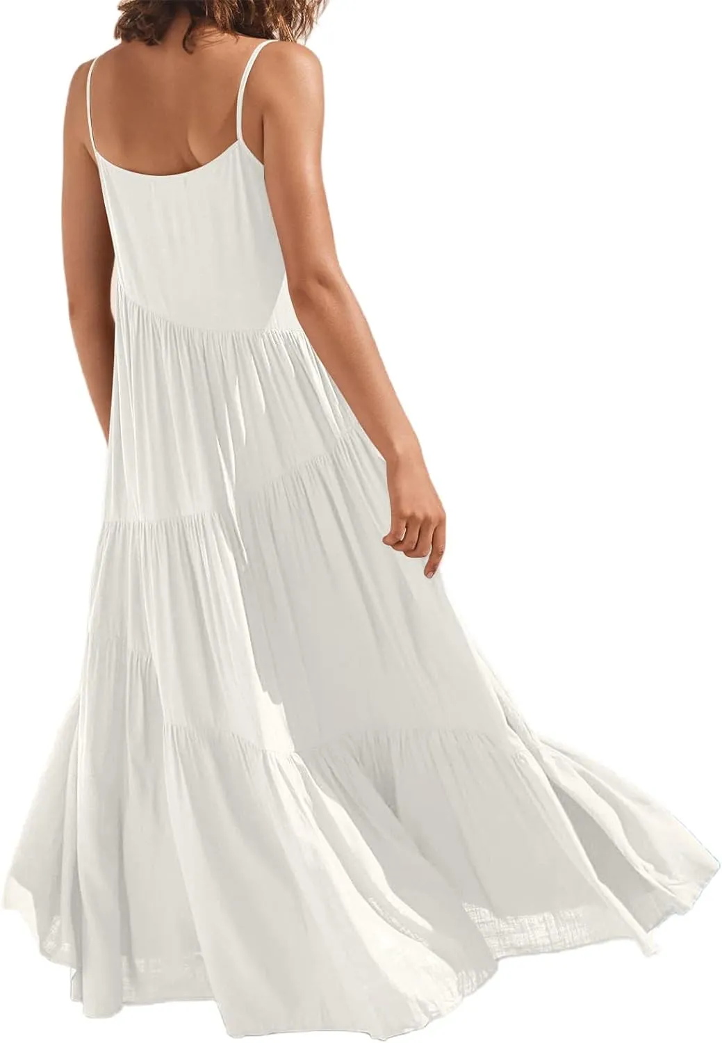 Chatinction Womens Summer Spaghetti Strap Sleeveless Long Maxi Dress Flowy Beach Vacation Dresses