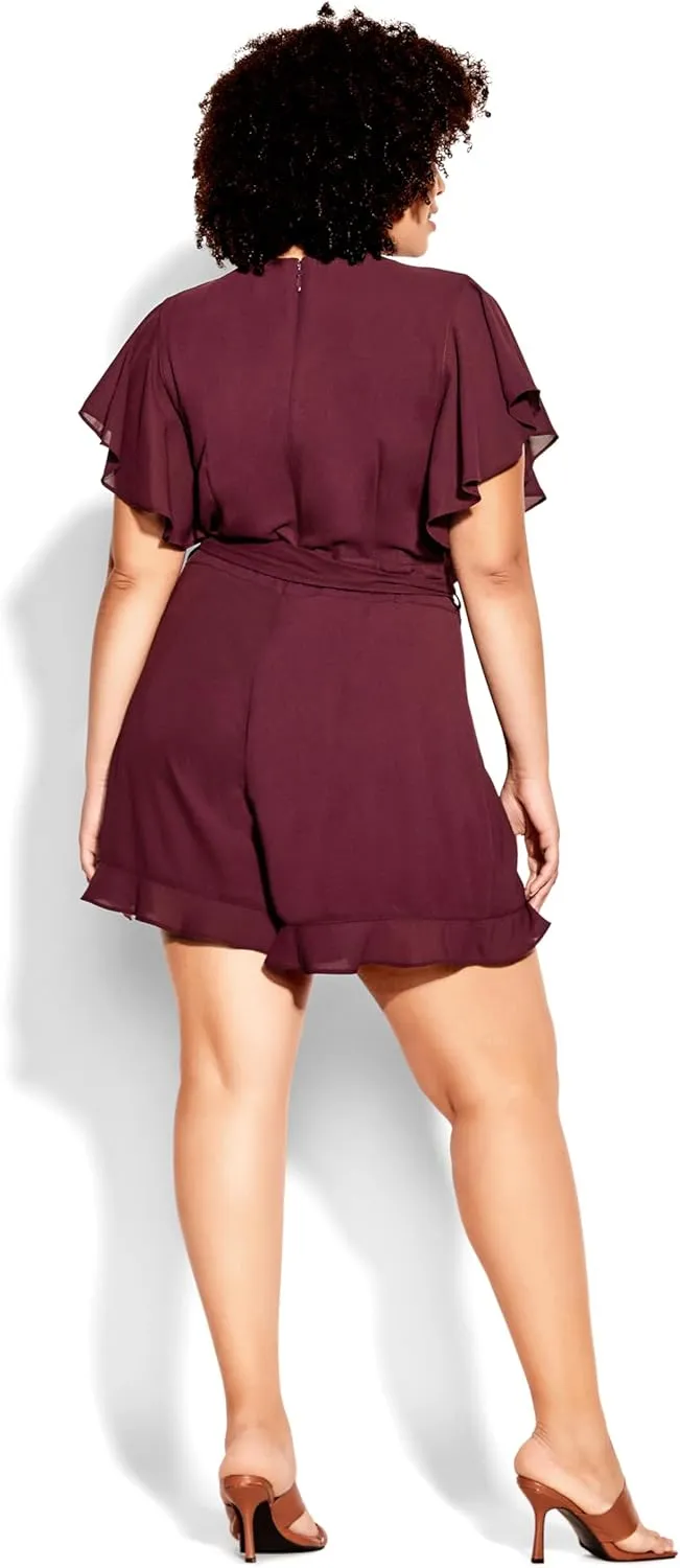 City Chic Women's Playsuit-Frill Love