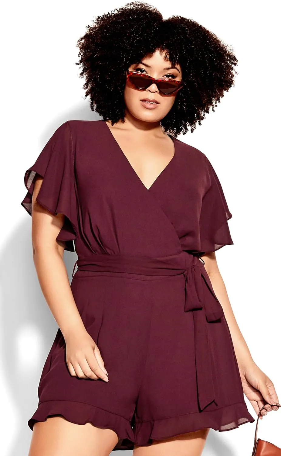 City Chic Women's Playsuit-Frill Love