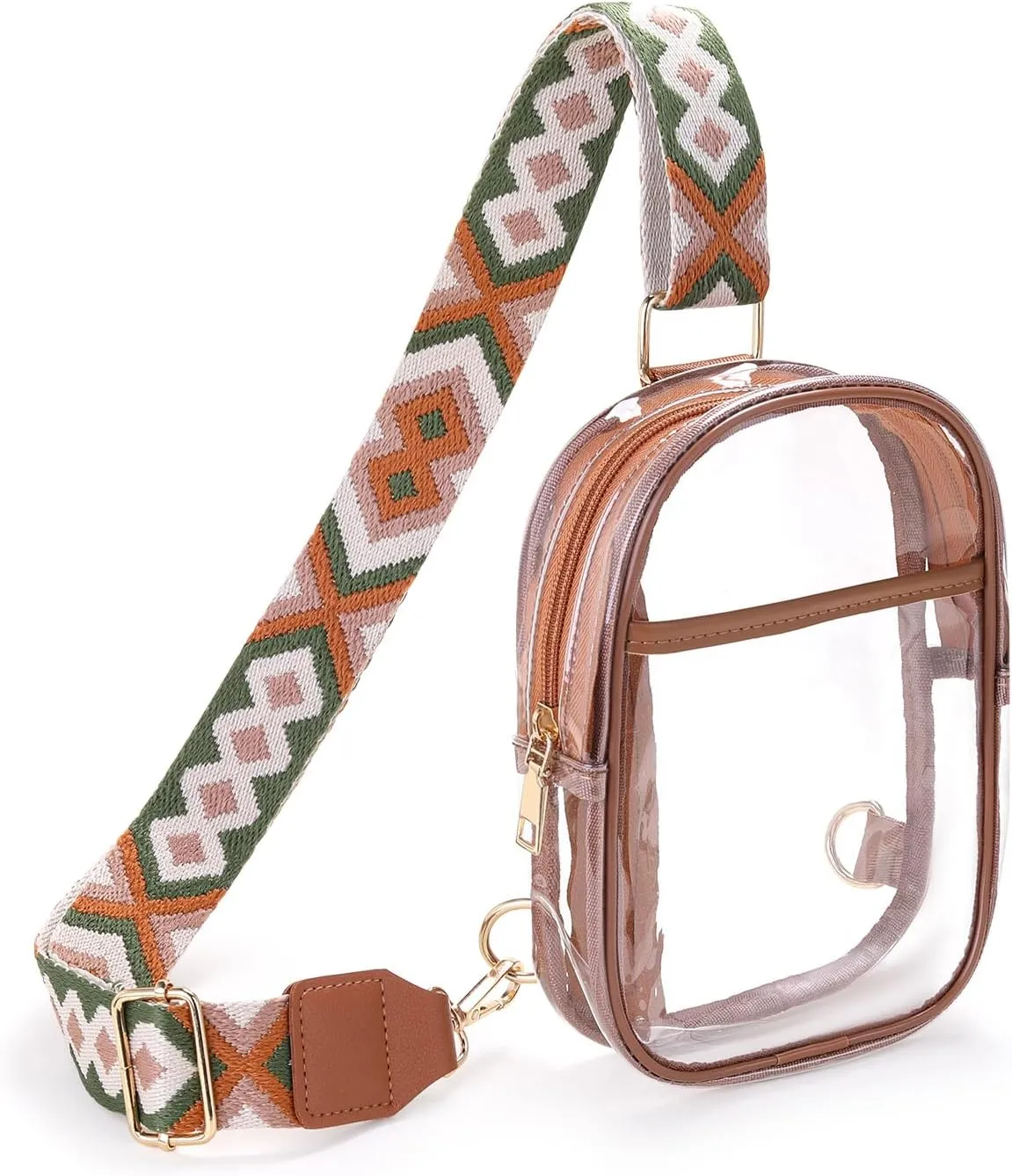 Clear Crossbody Bag for Stadium Events, Stadium Approved Clear Sling Bags for Game Day, Concerts