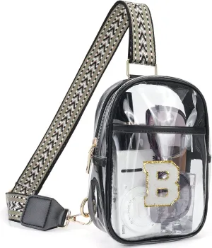Clear Sling Bags for Stadium Events, Crossbody Bags for Women Stadium Purses Transparent Fanny Pack for Concerts