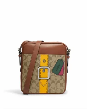 Coach Hudson Crossbody 21 In Signature Canvas With Trompe L'oeil Print