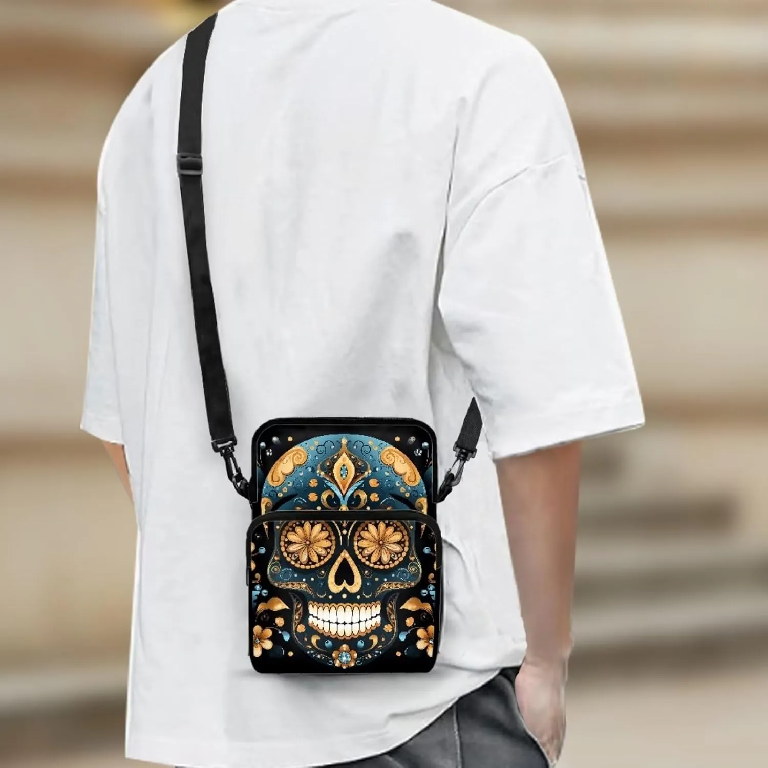Crossbody Shoulder Bag for Kids Girls Boys, 2 Layer Travel Messenger Sling Bags