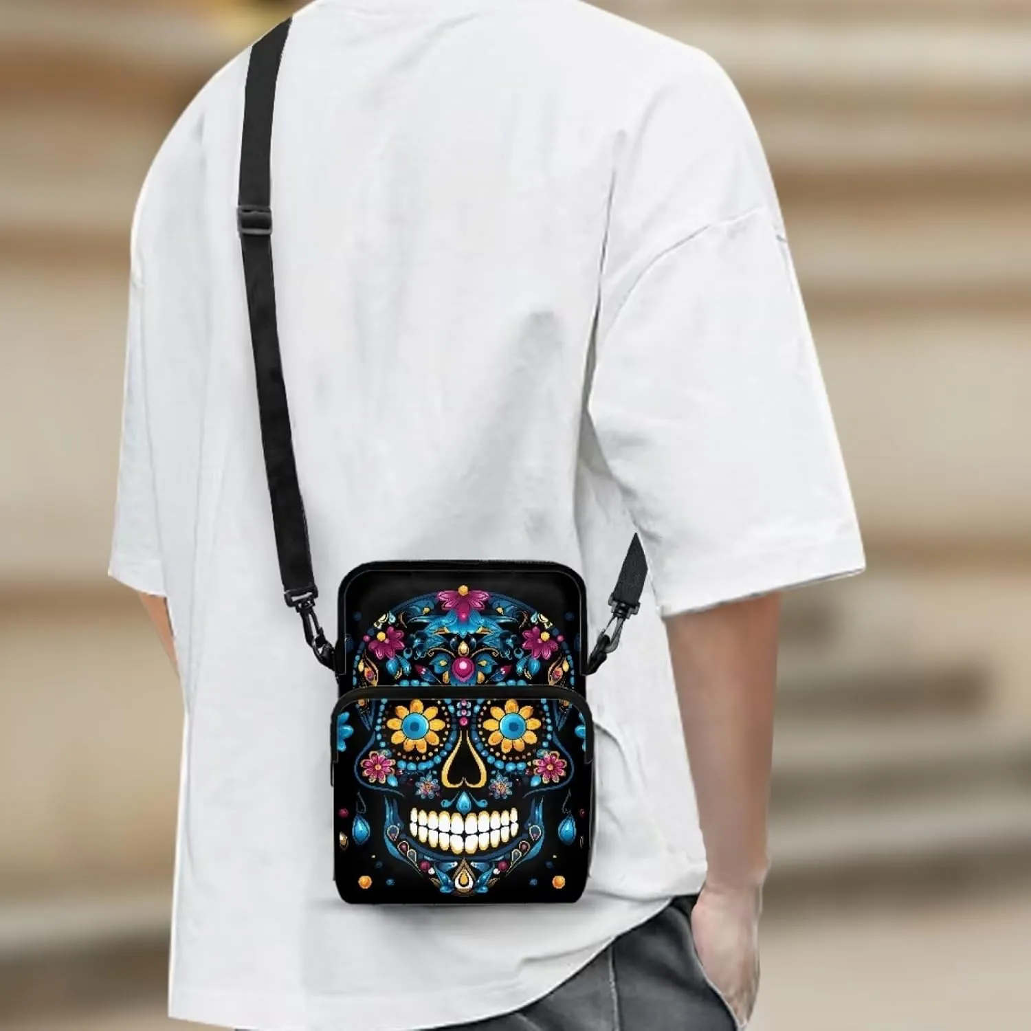 Crossbody Shoulder Bag for Kids Girls Boys, 2 Layer Travel Messenger Sling Bags