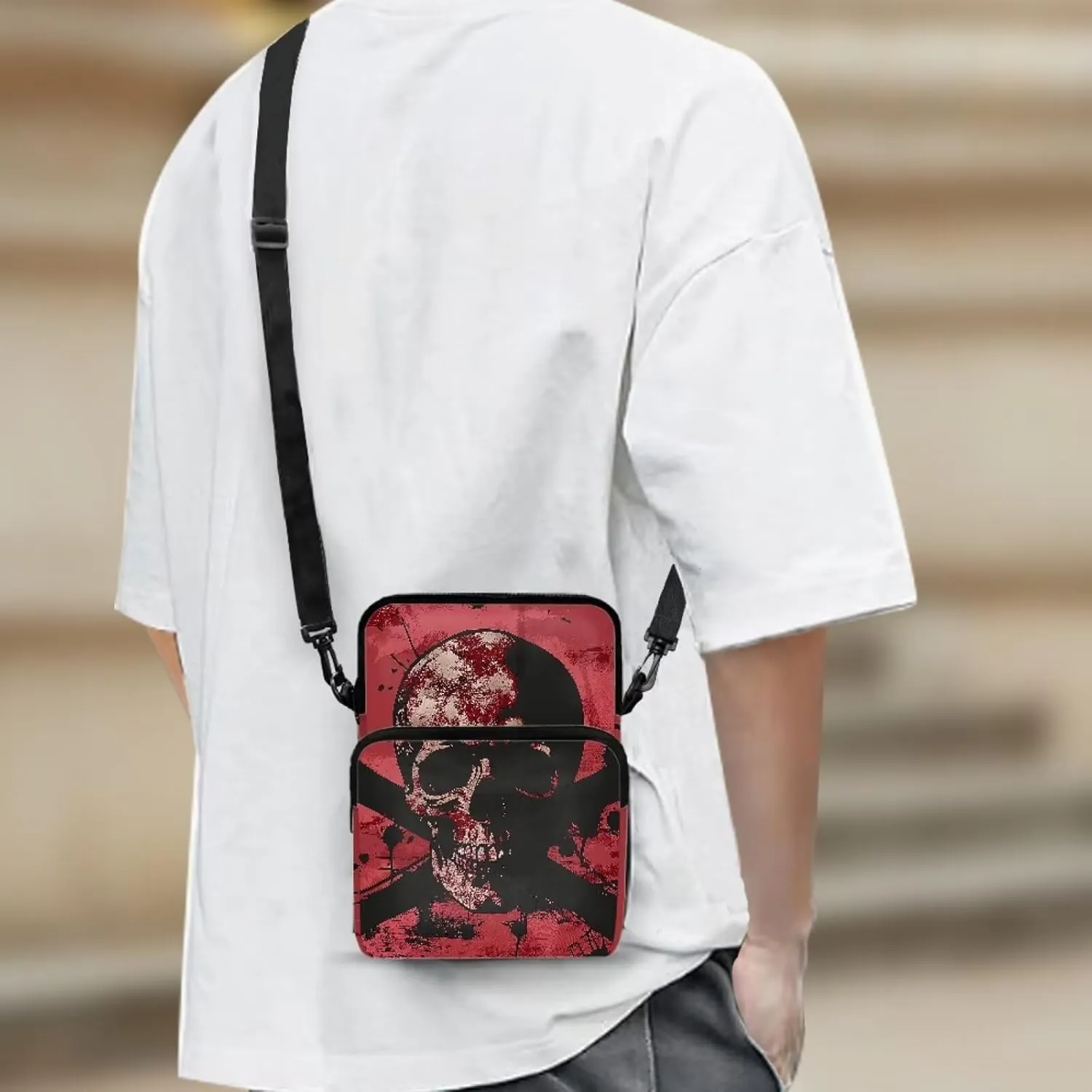 Crossbody Shoulder Bag for Kids Girls Boys, 2 Layer Travel Messenger Sling Bags