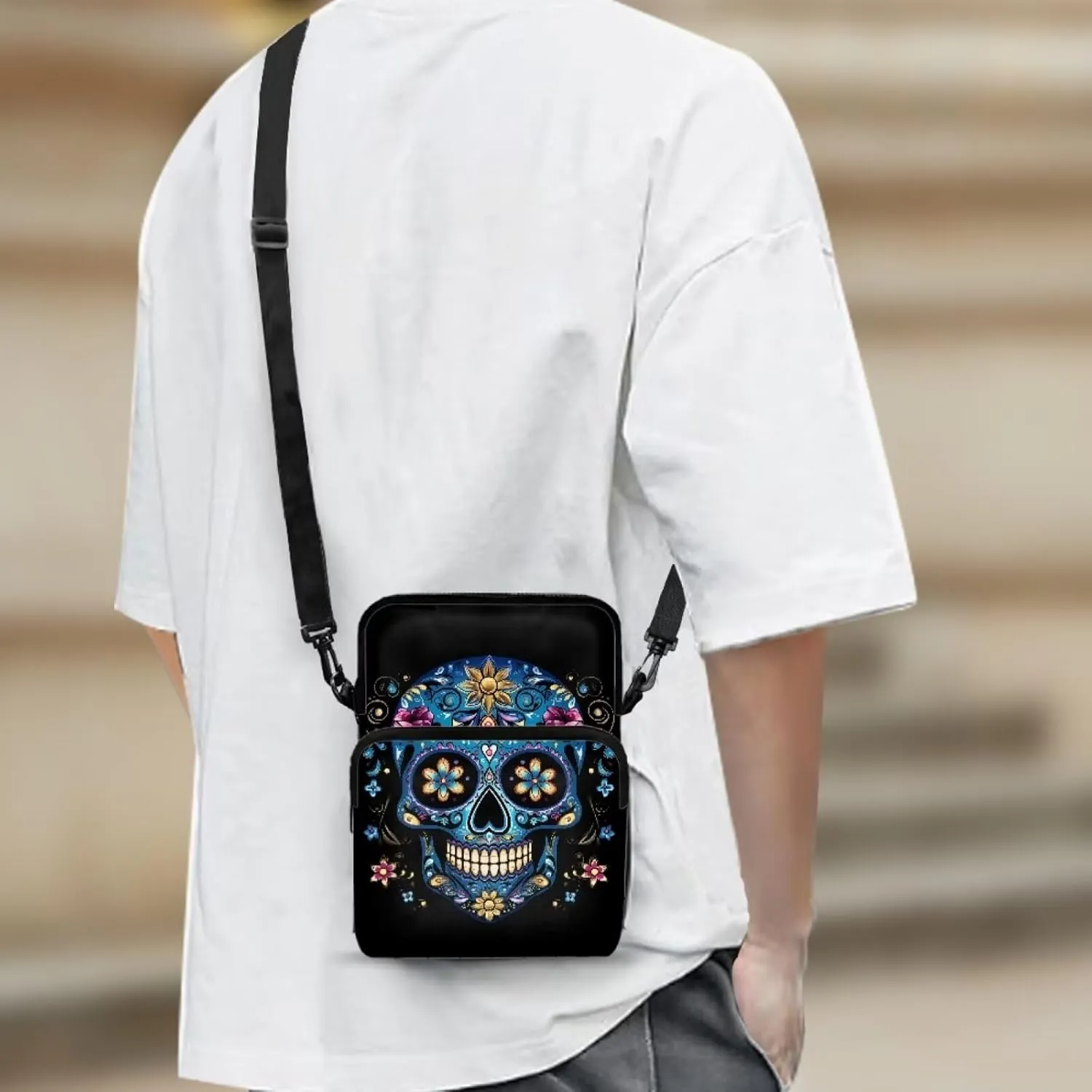 Crossbody Shoulder Bag for Kids Girls Boys, 2 Layer Travel Messenger Sling Bags