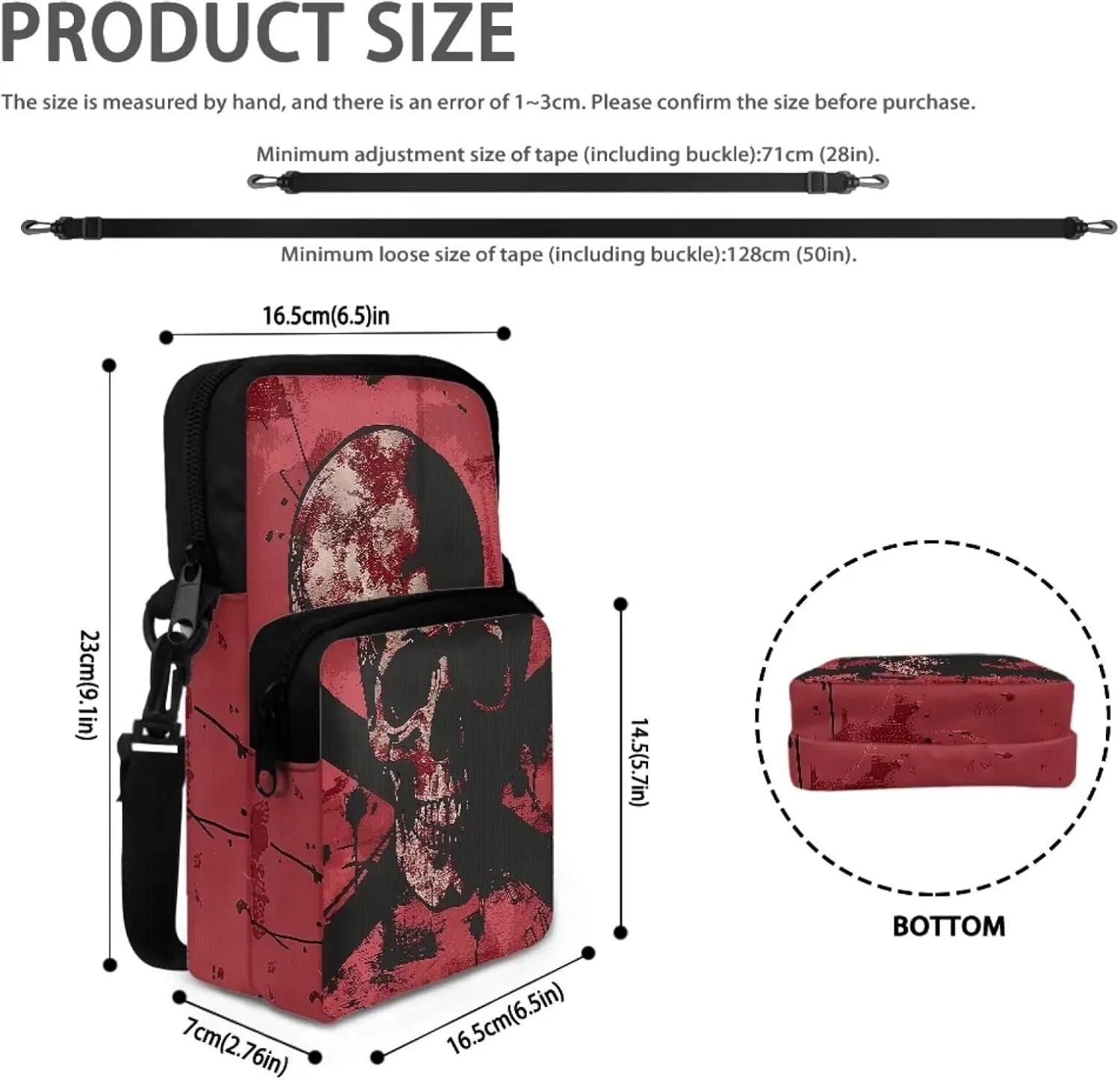 Crossbody Shoulder Bag for Kids Girls Boys, 2 Layer Travel Messenger Sling Bags