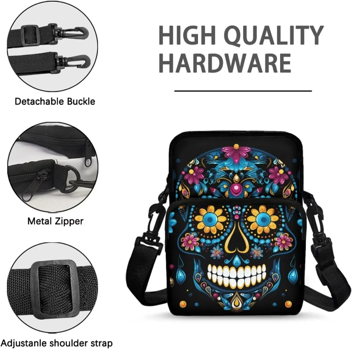 Crossbody Shoulder Bag for Kids Girls Boys, 2 Layer Travel Messenger Sling Bags