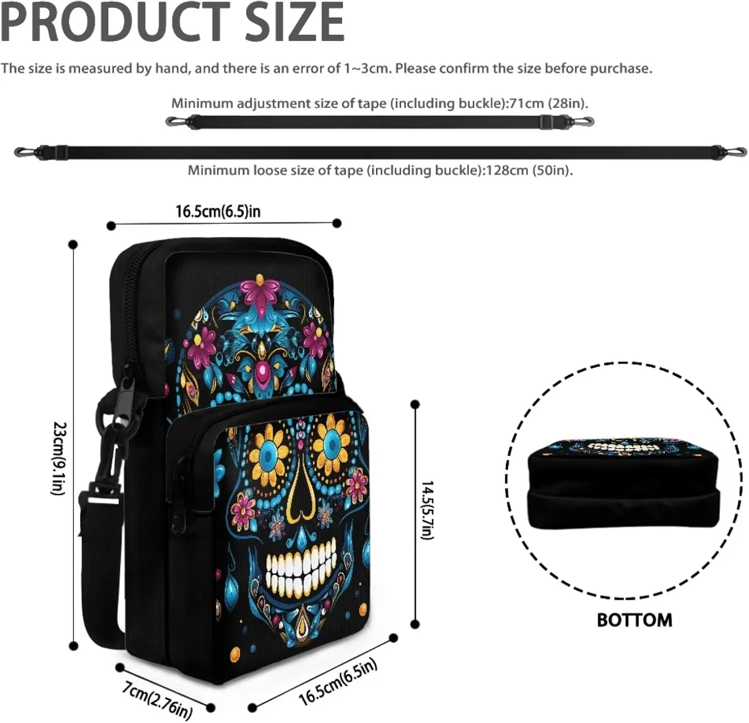 Crossbody Shoulder Bag for Kids Girls Boys, 2 Layer Travel Messenger Sling Bags