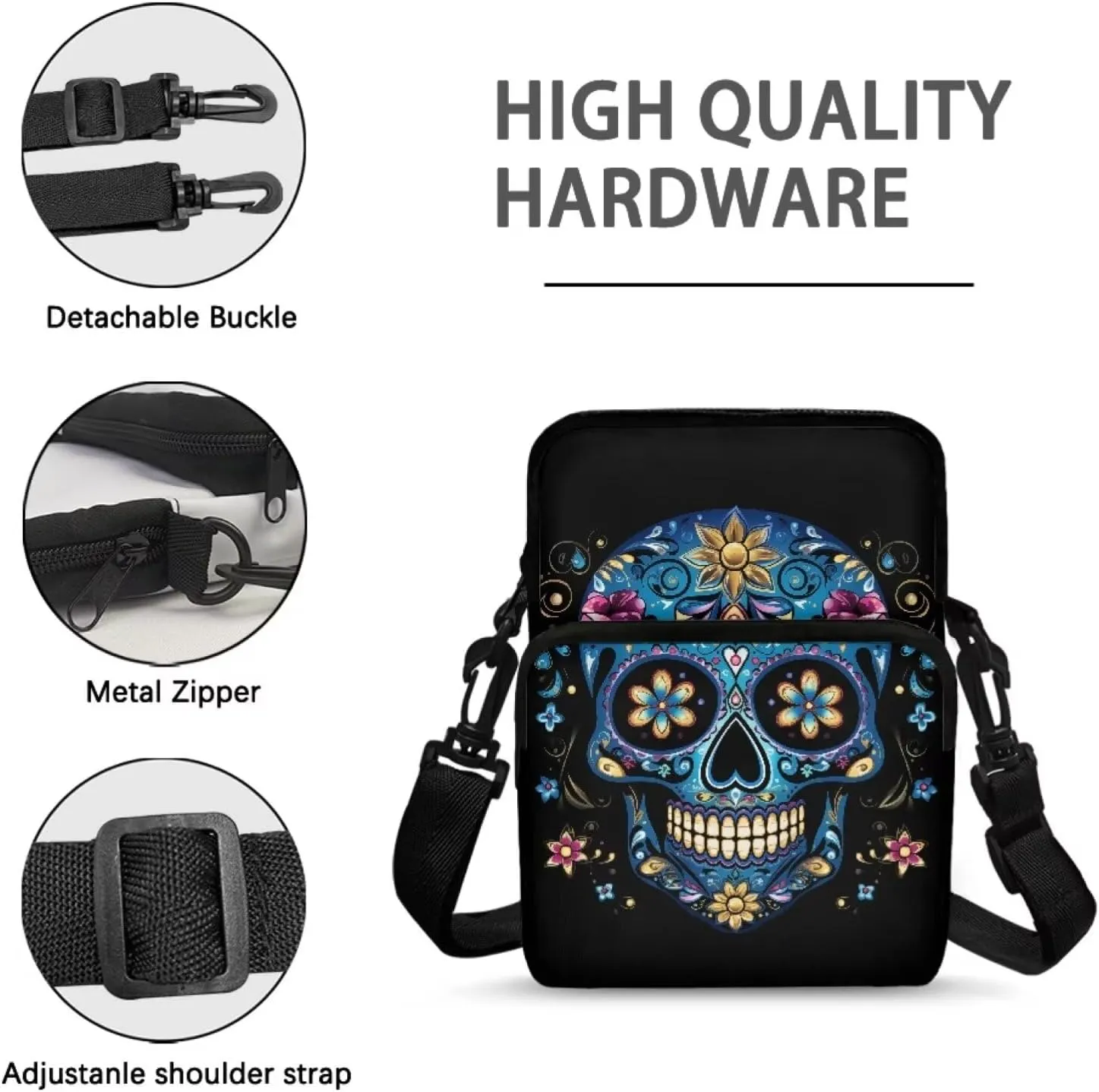 Crossbody Shoulder Bag for Kids Girls Boys, 2 Layer Travel Messenger Sling Bags