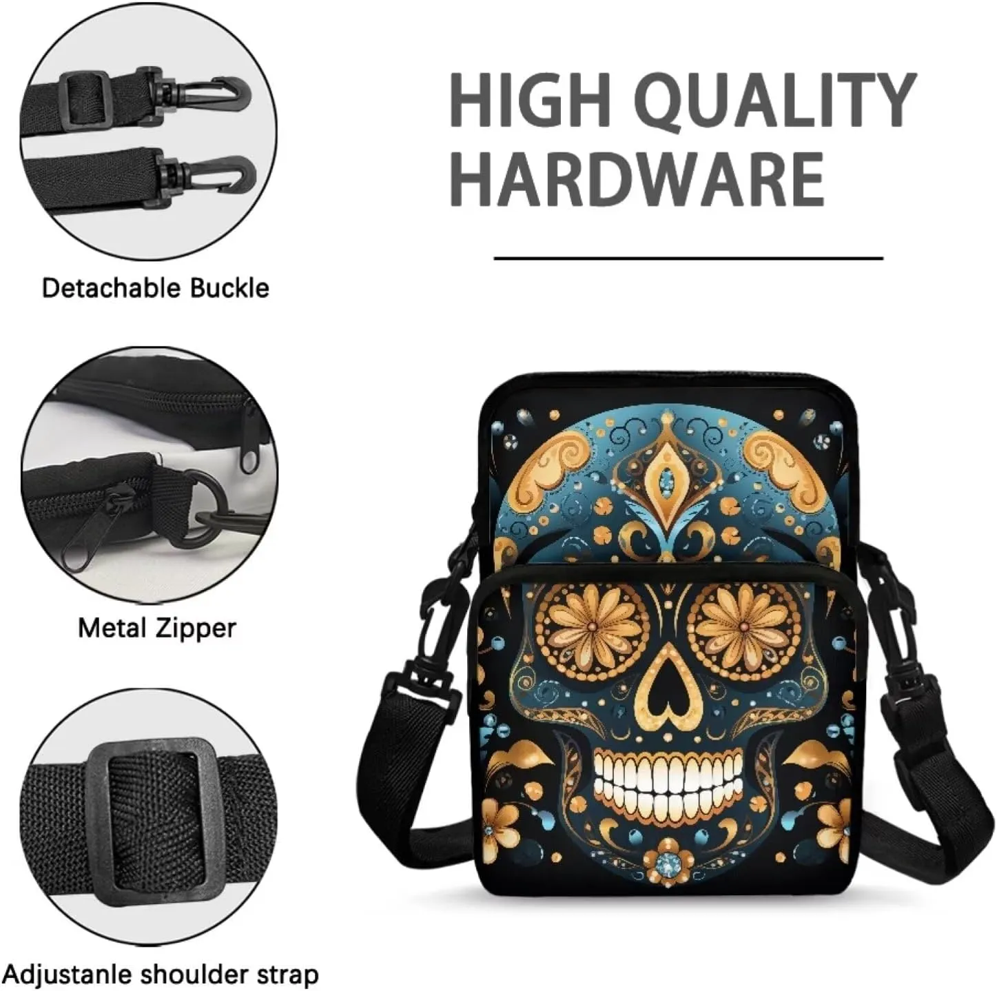 Crossbody Shoulder Bag for Kids Girls Boys, 2 Layer Travel Messenger Sling Bags
