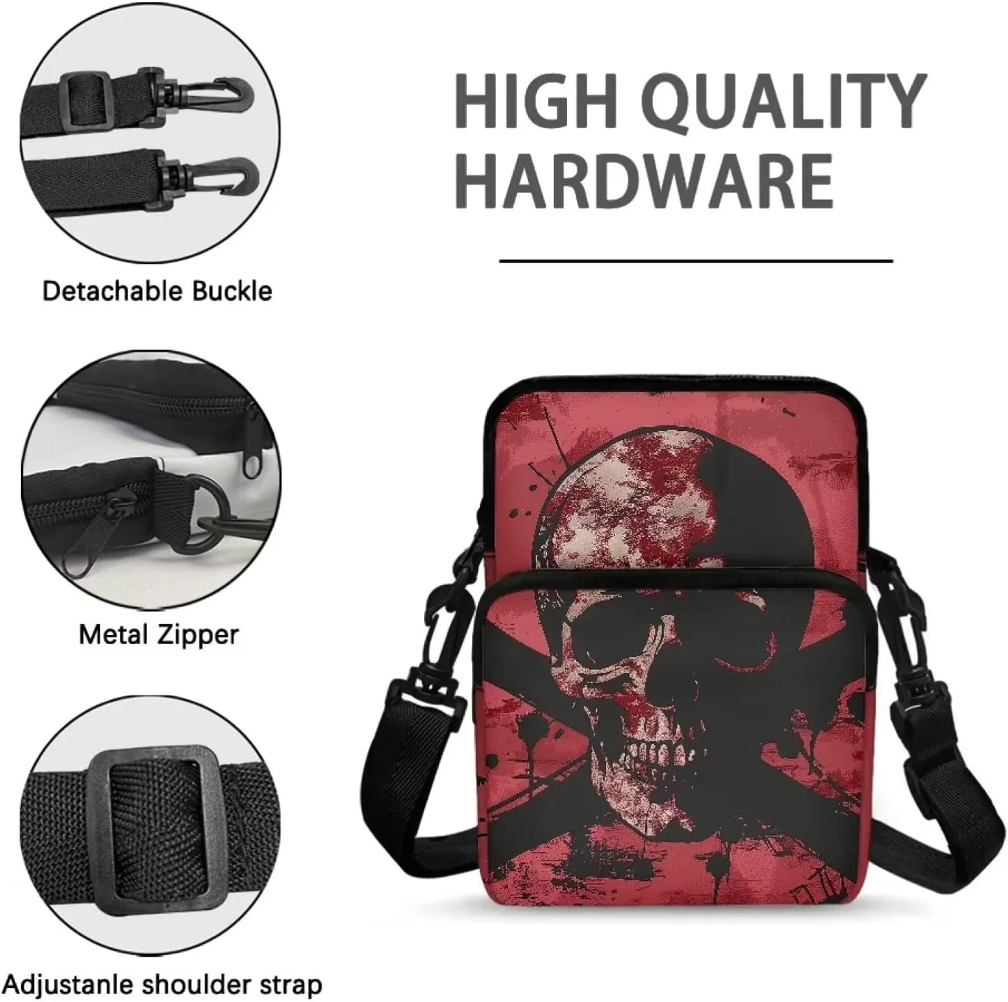 Crossbody Shoulder Bag for Kids Girls Boys, 2 Layer Travel Messenger Sling Bags