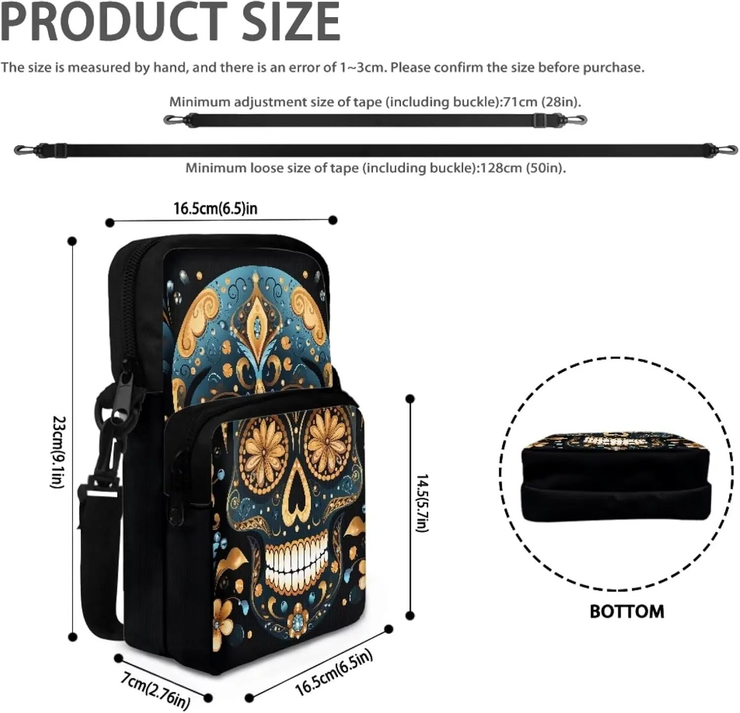 Crossbody Shoulder Bag for Kids Girls Boys, 2 Layer Travel Messenger Sling Bags