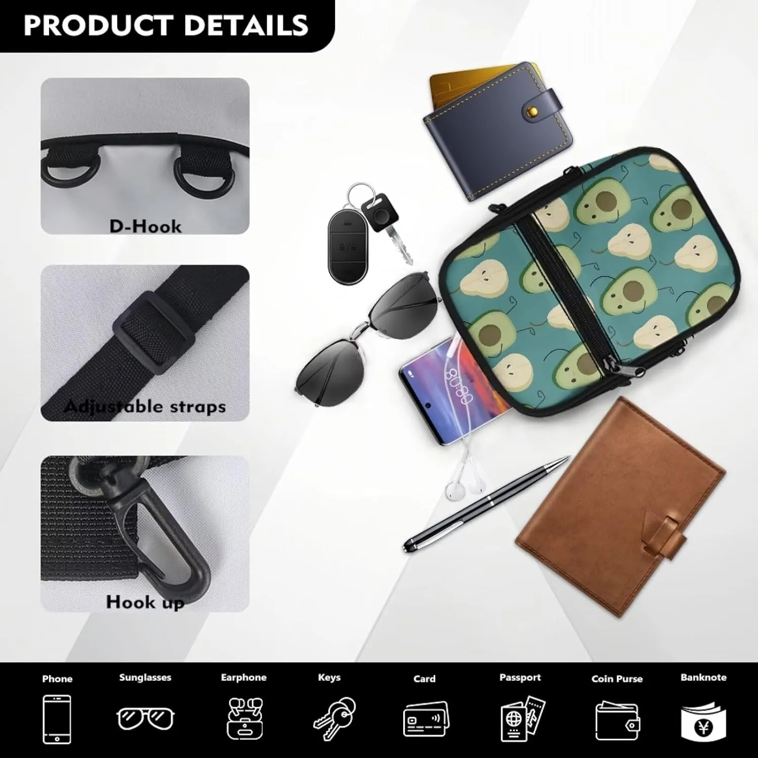 Crossbody Sling Bags for Women Chest Bag Daypack Fanny Pack Cross Body Bag for Outdoors Hiking Traveling