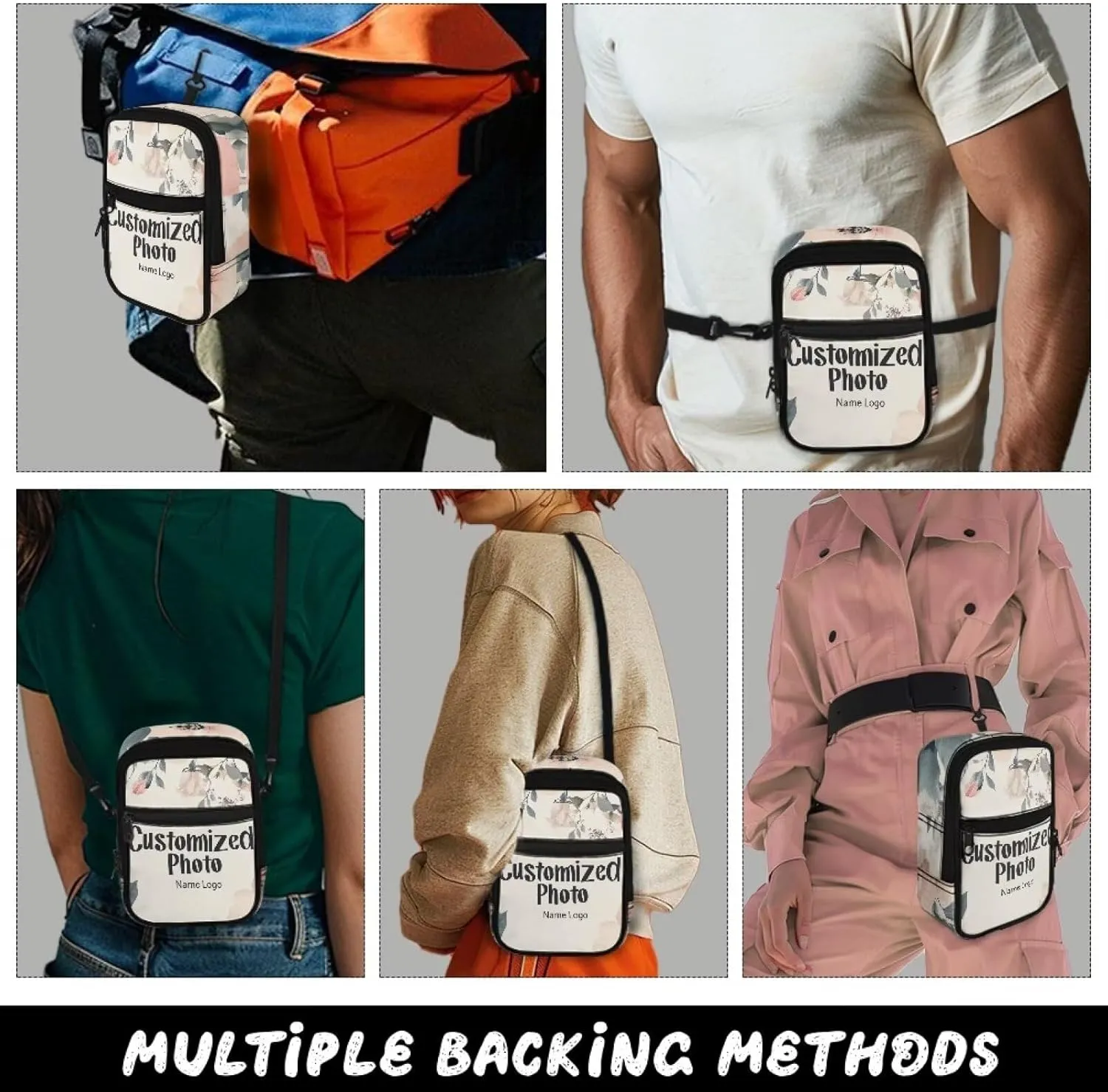 Crossbody Sling Bags Multiple Ways to Carry Fashion Waist Packs, Crossbody Bags, Belt Bag with Adjustable Strap