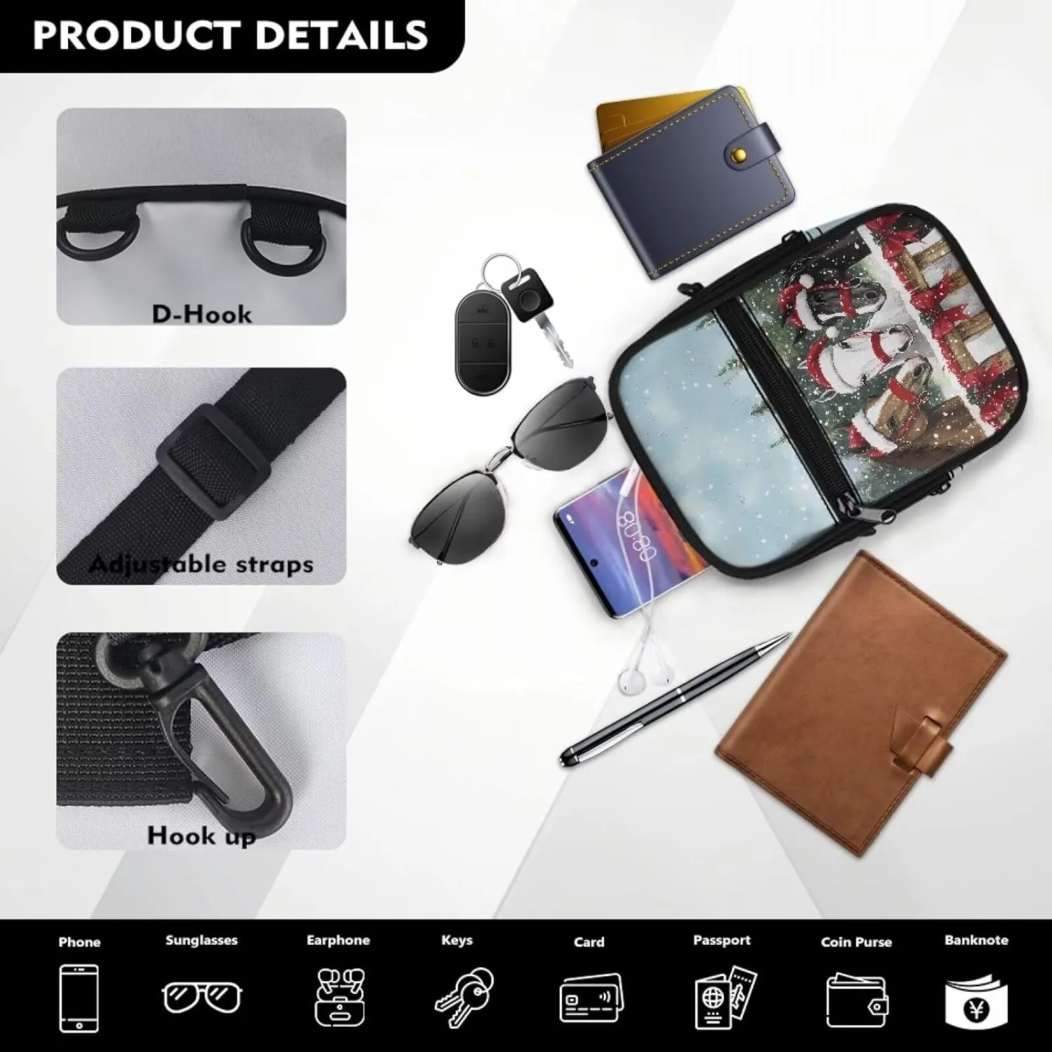 Crossbody Sling Bags Multiple Ways to Carry Fashion Waist Packs, Crossbody Bags, Belt Bag with Adjustable Strap