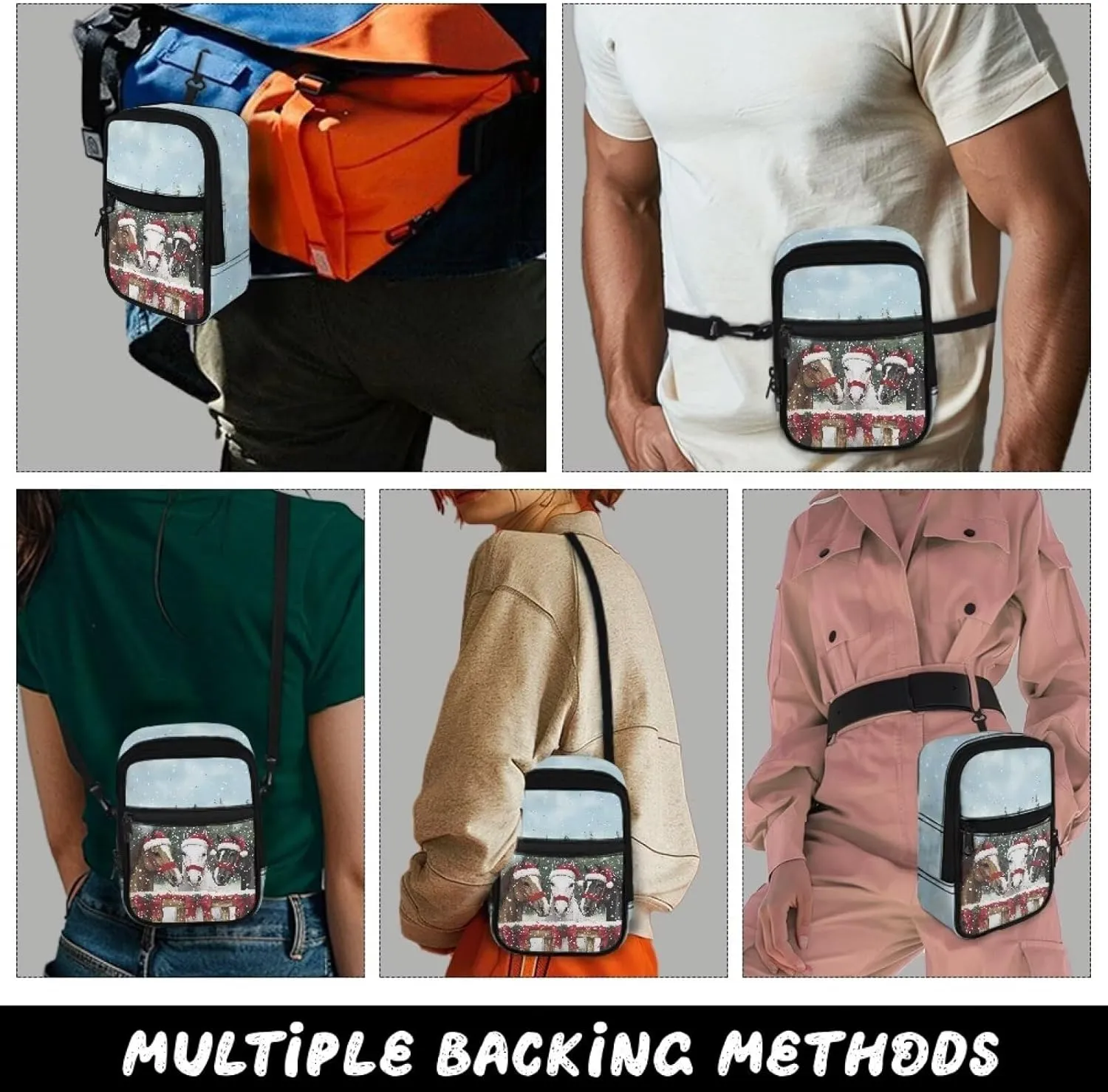 Crossbody Sling Bags Multiple Ways to Carry Fashion Waist Packs, Crossbody Bags, Belt Bag with Adjustable Strap