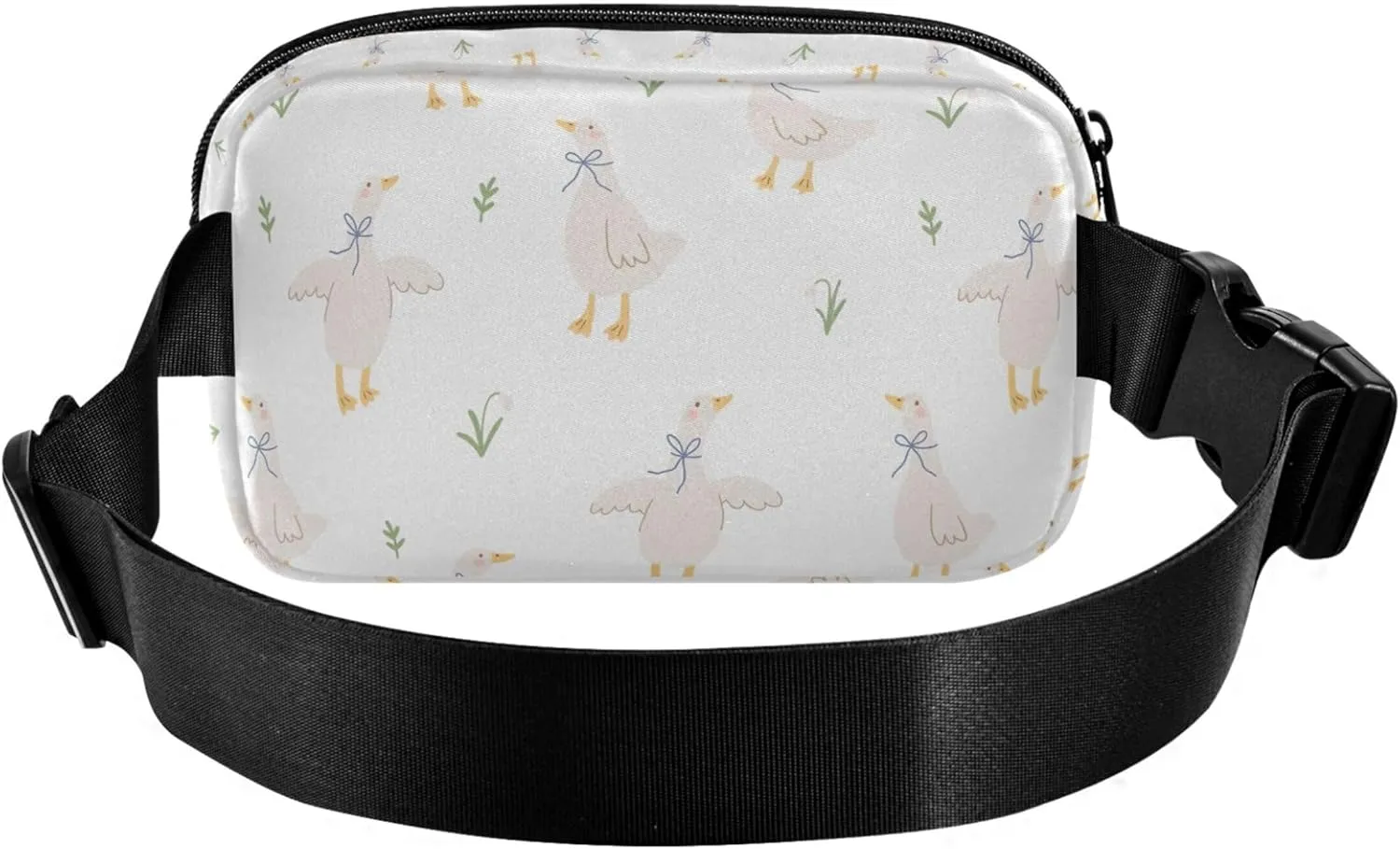 Custom Cartoon Duck Floral Cute Fanny Pack for Women Waterproof Belt Bags Hip Pack Cute Waist Pouch for Women