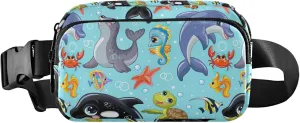 Cute Cartoon Dolphin Fanny Packs for Women Waterproof Belt Bag Hip Pouch Cute Travel Waist Pouch