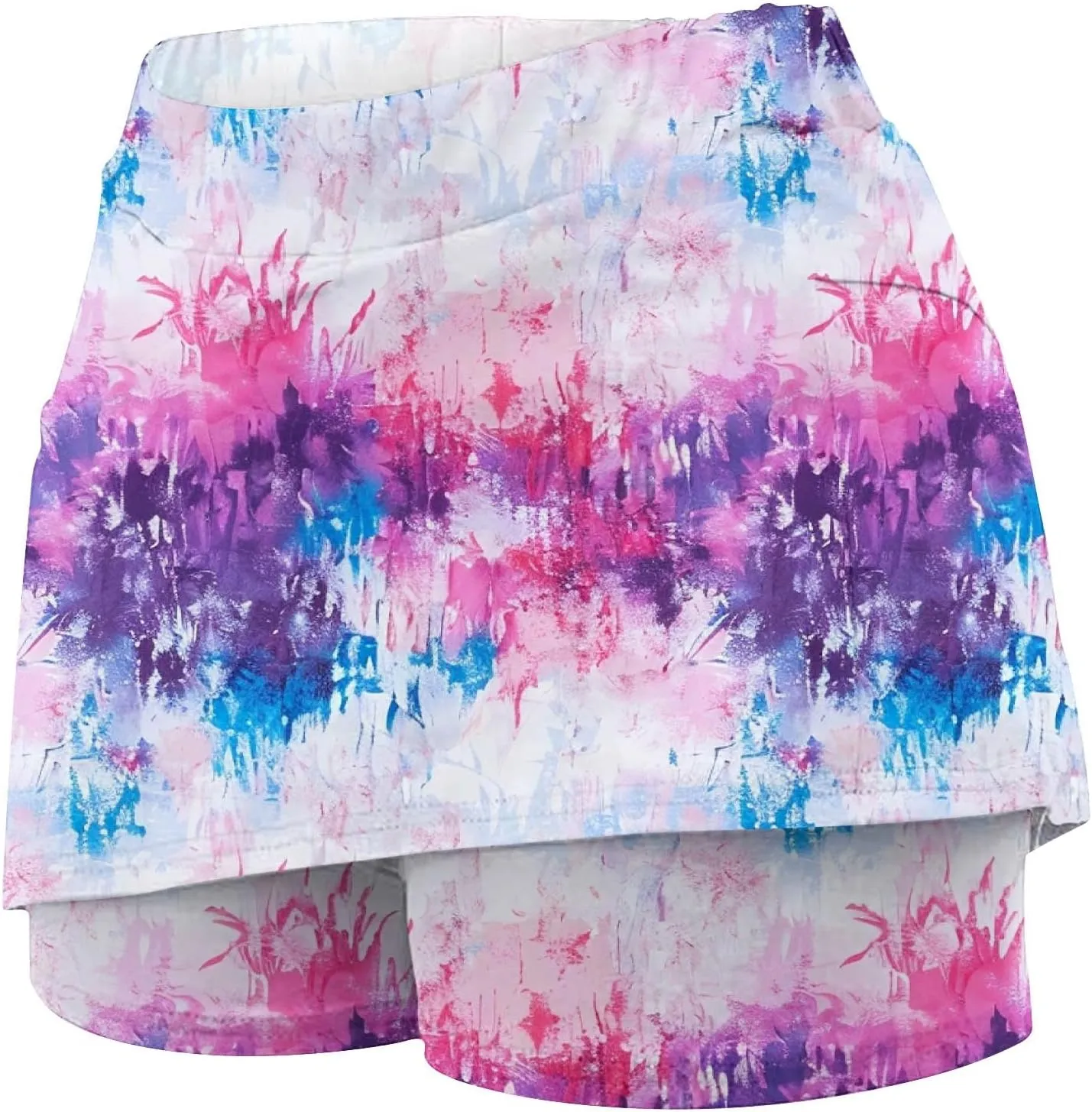 DDAPJ pyju Athletic Skorts for Women High Waist Golf Skorts Plus Size Summer Trendy Floral Printed Tennis Skirt with Shorts
