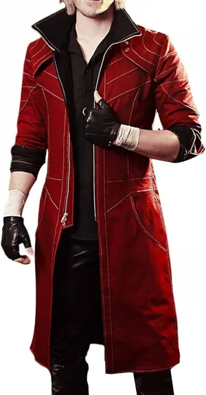 Devil Ne-ro Cry 5 Cosplay Sparda Red Cotton Costume Trench Coat
