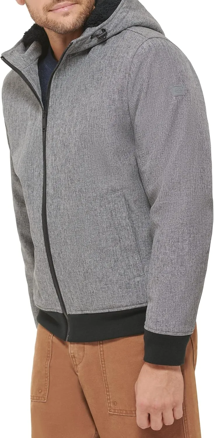 Dockers Men's Softshell Sherpa Lined Bomber Jacket