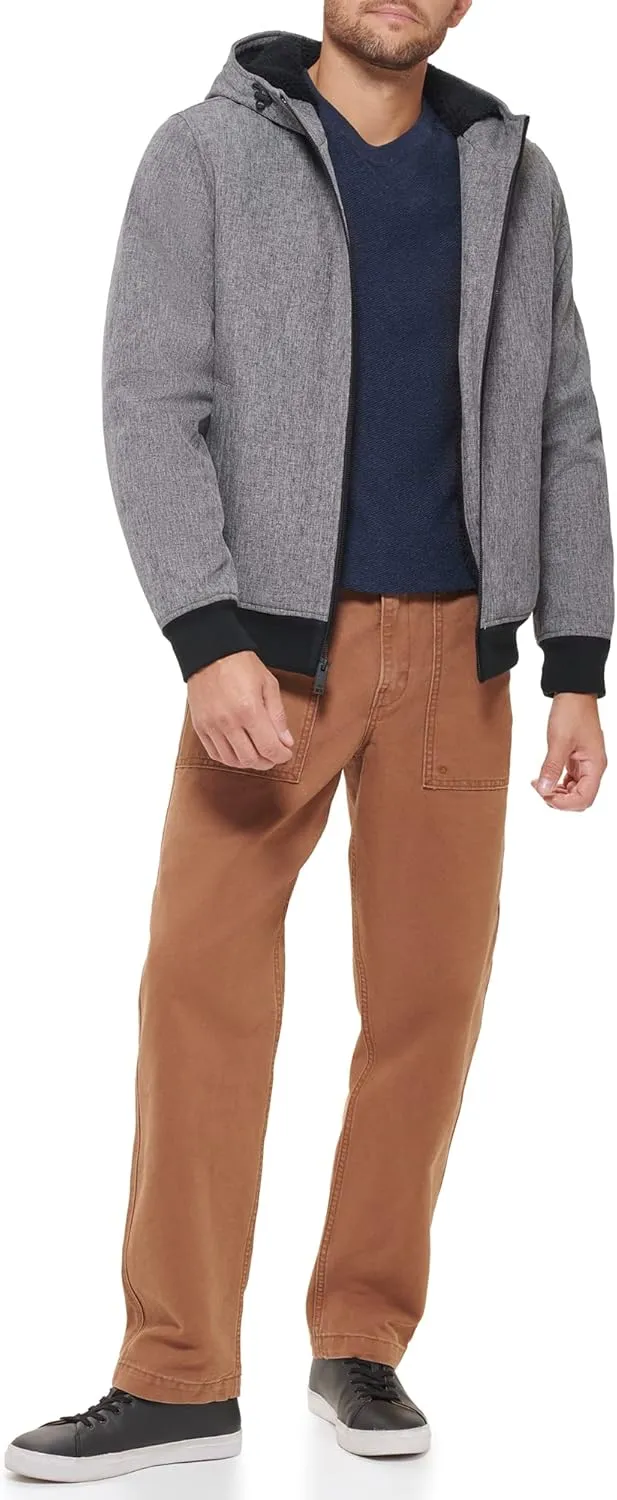 Dockers Men's Softshell Sherpa Lined Bomber Jacket