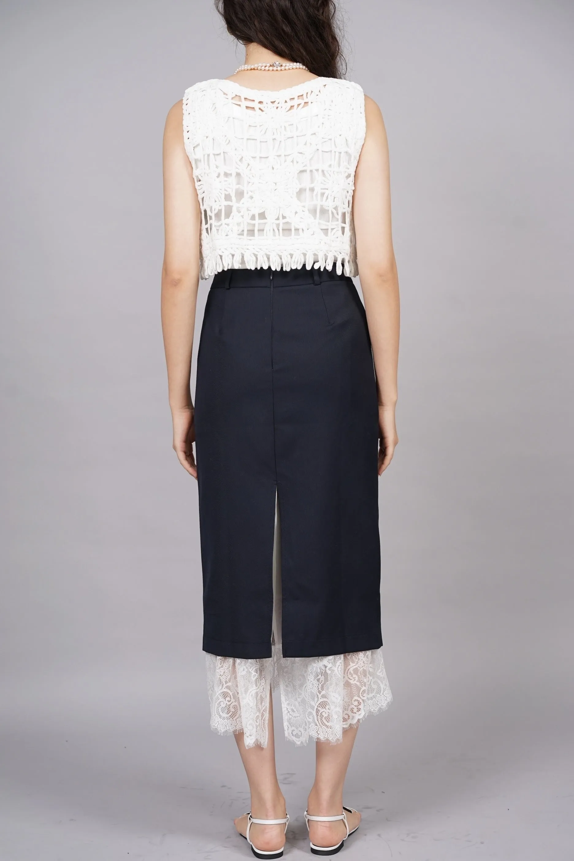 Dreamy Lace Skirt in Navy