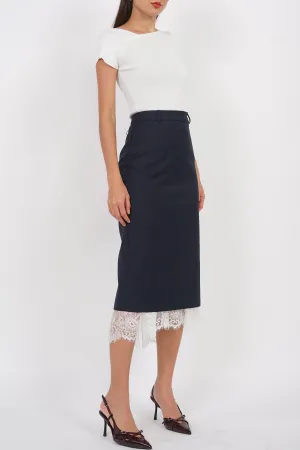Dreamy Lace Skirt in Navy