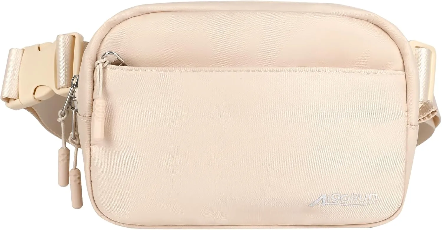 Fanny Belt Bag Waist Pack Crossbody Bags Bum Bag for Running Hiking Travel Workout Adjustable Strap for Women Beige