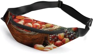 Fanny Pack for Men Women Fruit Harvestprinted Crossbody Belt Bags Sports Waist Bag ForTravel Running Hiking Walking Workout, 36*15cm