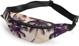 Fanny Pack for Men Women Palm Tree Patternprinted Crossbody Belt Bags Sports Waist Bag ForTravel Running Hiking Walking Workout