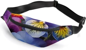 Fanny Pack for Men Women Pansy Perfectionprinted Crossbody Belt Bags Sports Waist Bag ForTravel Running Hiking Walking Workout, 36*15cm