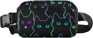 Fanny Pack for Women Men Cute Cat Rainbow Belt Waist Pack Bum Bag Wallets for Running Cycling Hiking Travel Workout with Adjustable Strap