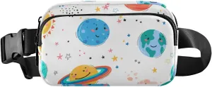 Fanny Pack for Women Men Cute Planets Solar System Belt Waist Pack Bum Bag Wallets for Running Cycling Hiking Travel Workout with Adjustable Strap