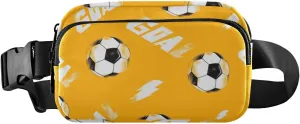 Fanny Pack for Women Men Football Yellow Belt Waist Pack Bum Bag Wallets for Running Cycling Hiking Travel Workout with Adjustable Strap