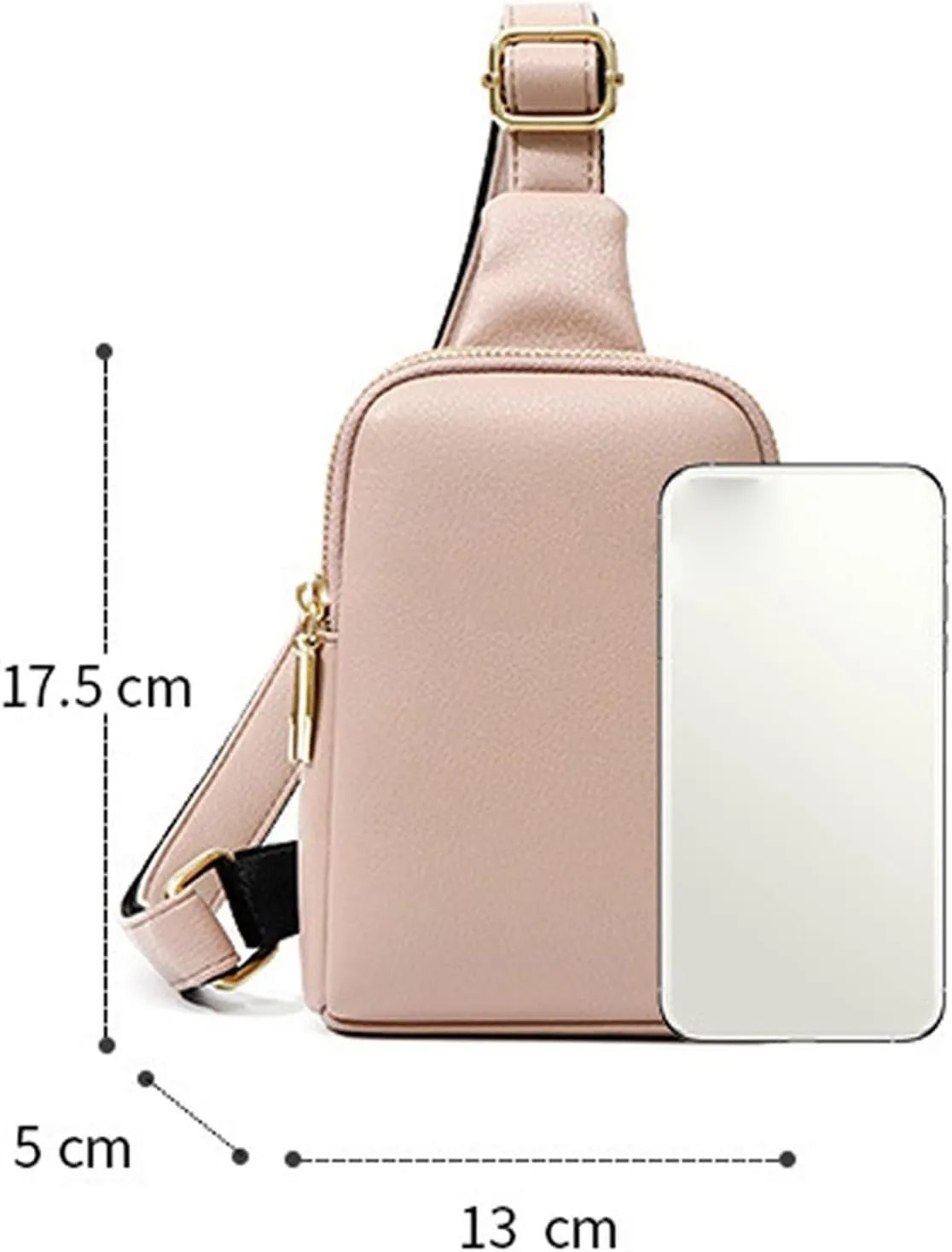Fanny Pack Women Chest Bags PU Leather Fashion Waist Bag Mini Sports Messenger Bag Women Belt Bags Coin Purse (Pink)