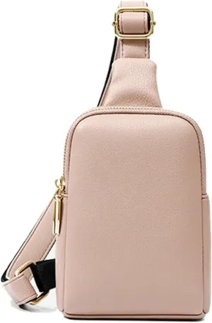 Fanny Pack Women Chest Bags PU Leather Fashion Waist Bag Mini Sports Messenger Bag Women Belt Bags Coin Purse (Pink)