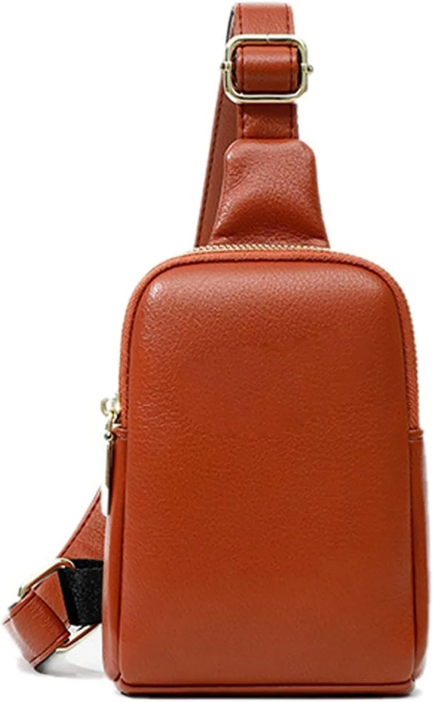 Fanny Pack Women Chest Bags PU Leather Fashion Waist Bag Mini Sports Messenger Bag Women Belt Bags Coin Purse (Red)