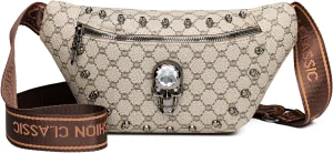 Fanny Packs for Women Small Sling Bag Crossbody Bags for Travel Work Music Festival Halloween (grey)