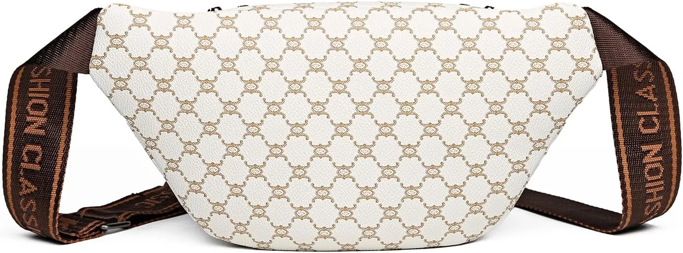 Fanny Packs for Women Small Sling Bag Crossbody Bags for Travel Work Music Festival Halloween (white)