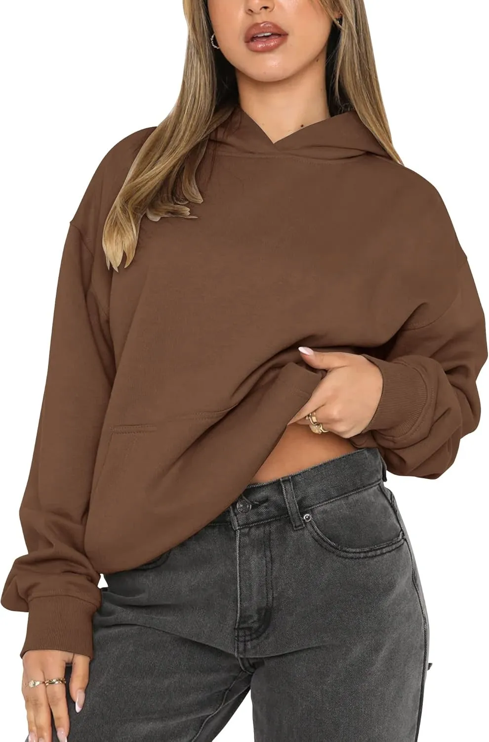 Fanway&EC Women's Casual Long Sleeve Hoodie Loose Fitted Sweatshirts Oversized Pullover Pocket Fall Tops