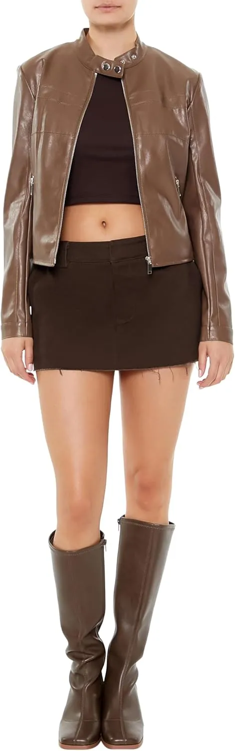 Forever 21 Women's Faux Leather Moto Jacket