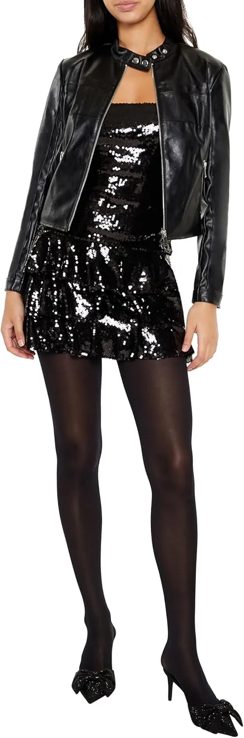 Forever 21 Women's Faux Leather Moto Jacket