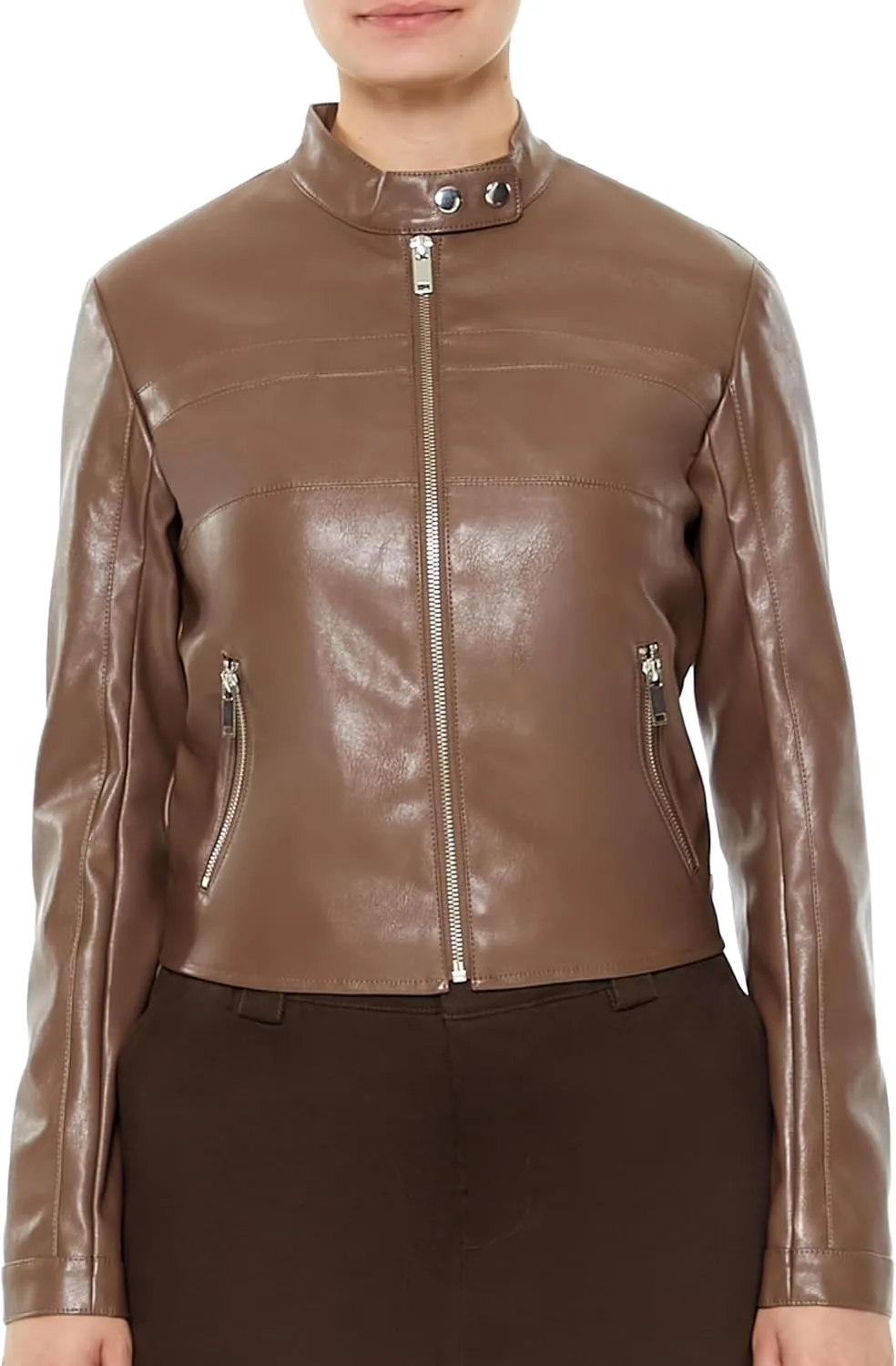Forever 21 Women's Faux Leather Moto Jacket