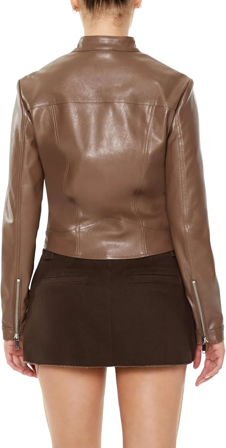 Forever 21 Women's Faux Leather Moto Jacket